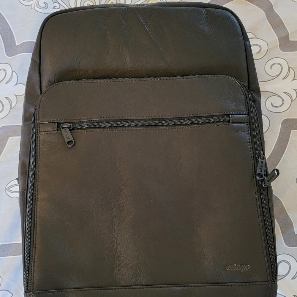 NWT eBags Professional Slim Jr Blk Lthr Backpack